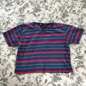 Vintage Lizsport Striped Crop Tshirt